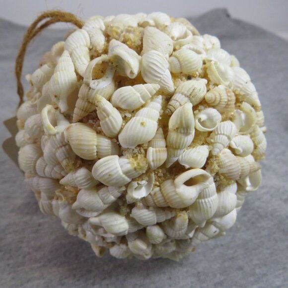 Hanging Sea Shell Ball - Orb - Round Coastal Decoration 13" round - Picture 11 of 13